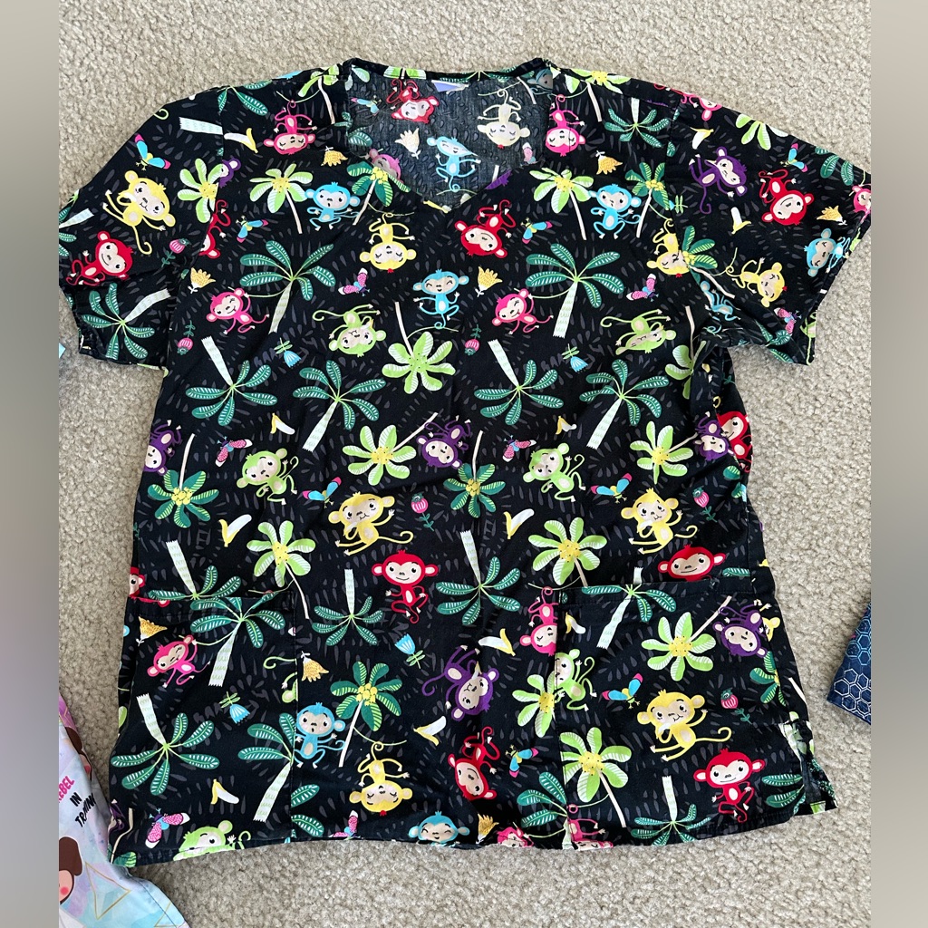 Monkey Scrub Top